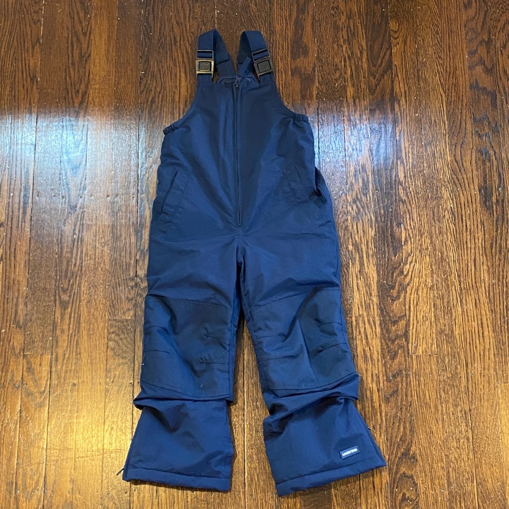 Lands’ End Kids Iron Knee Insulated Winter Snow Bibs Navy